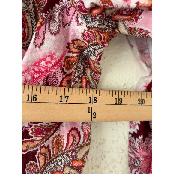 Ariat Womens Paisley Cotton Shirt Pink Red Floral Print Western Cowgirl - Picture 7 of 9